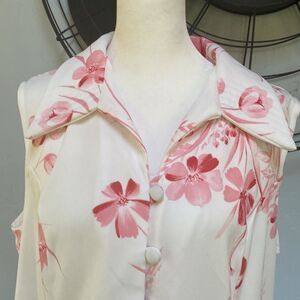 Vintage Wide Collar Polyester Floral Dress